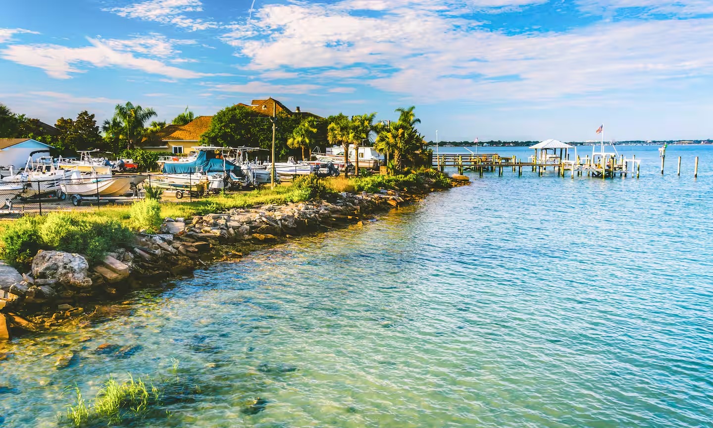Saint Augustine South neighborhood along the Intracoastal Waterway